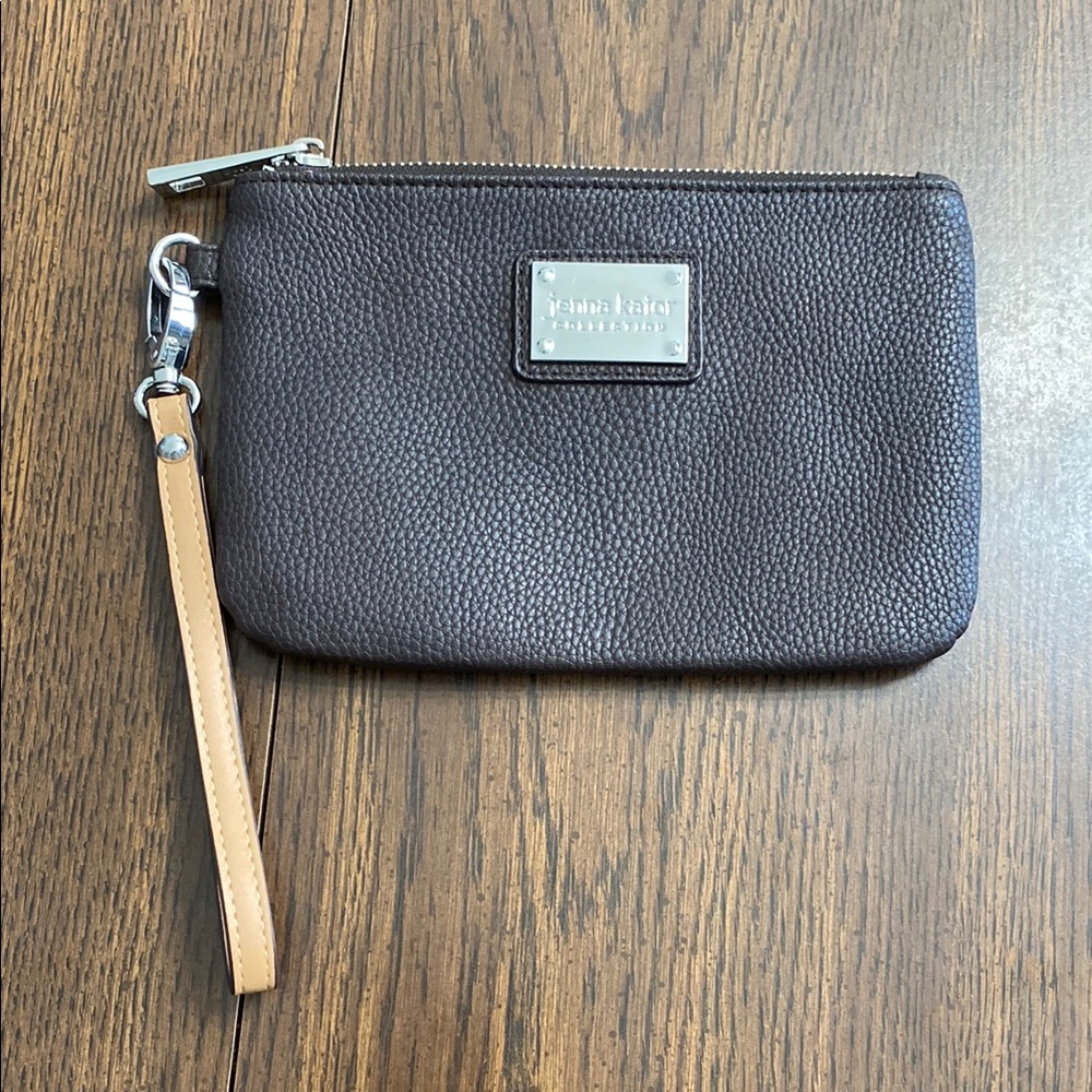“5/$20” Jenna Kator Collection Brown Leather Bag removable strap clutch